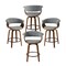 Set of 2/4 Modern Counter & Bar Height Wooden Swivel Bar Stools